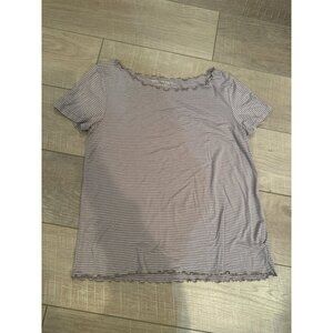 American Eagle Pink & White Striped Short Sleeve Soft & Sexy T-Shirt S